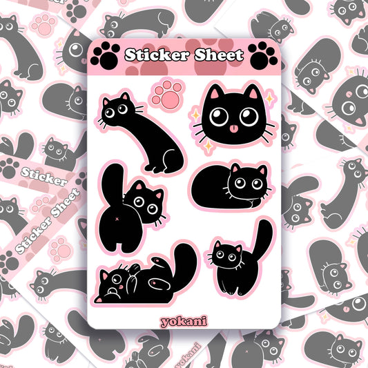 Sticker Sheet: Black Cat