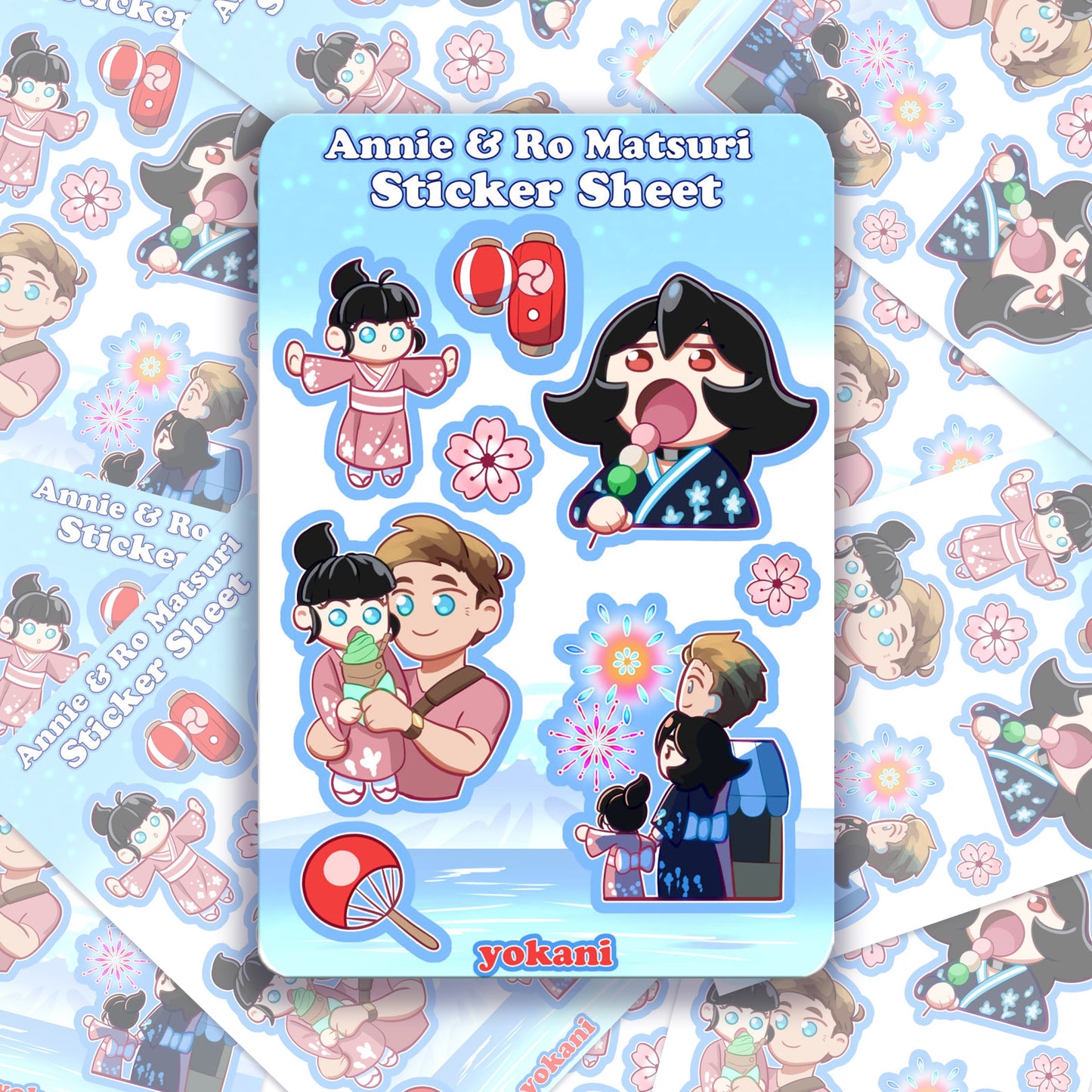 Sticker Sheet: Annie and Ro Matsuri Night