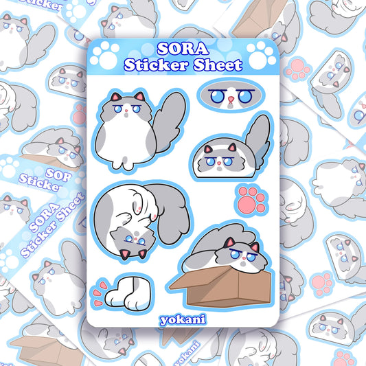 Sticker Sheet: Sora Cat