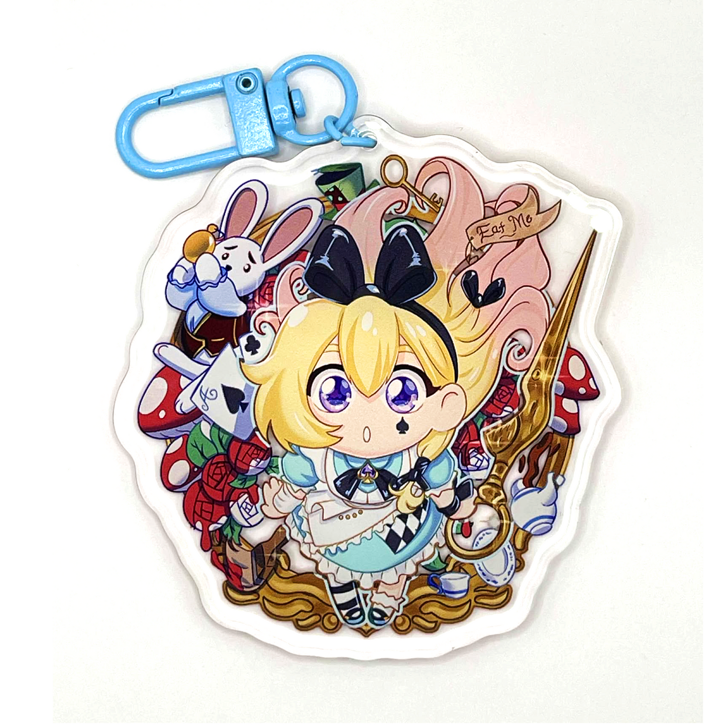 ALICE IN WONDERLAND KEYCHAINS: Alice and Queen of Hearts Acrylic Charms