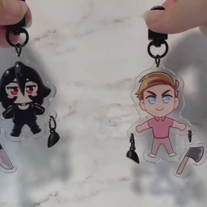 Slasher Couple Magnetic Heart Acrylic Charms